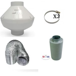 KIT ESTRATTORE CENTRIFUGO VK 125mm 355mc/h e FILTRO